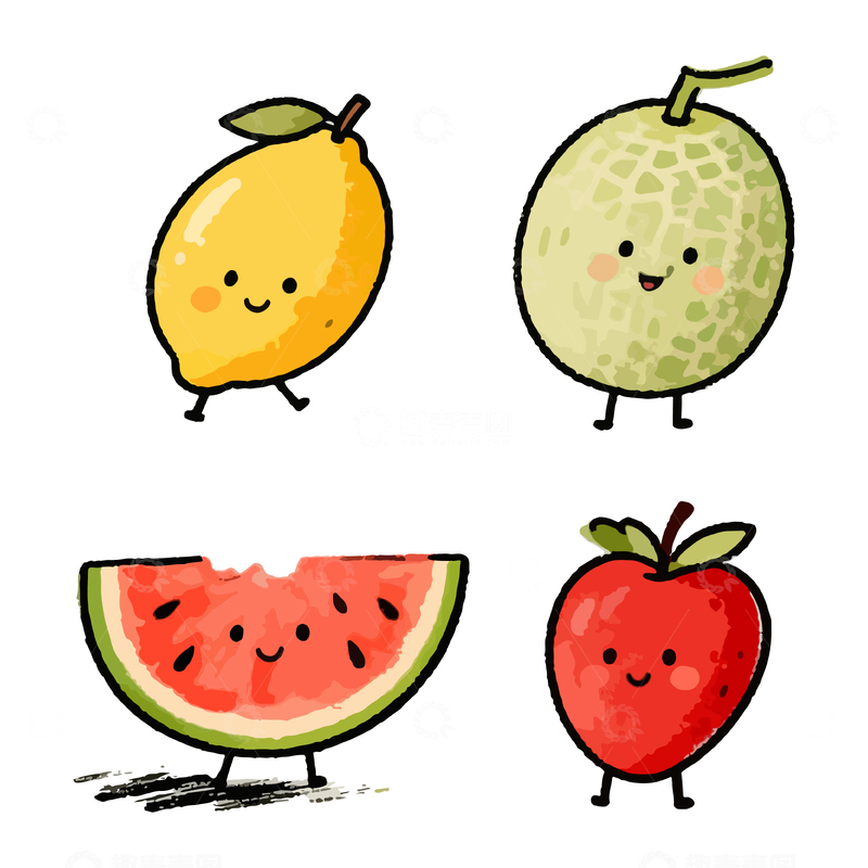 源文件下载【趣麦麦图】卡通水果插图插画设计素材