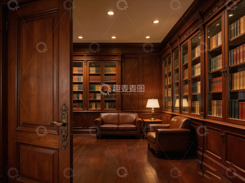 高清大图下载【趣麦麦图】木质书房古典氛围设计