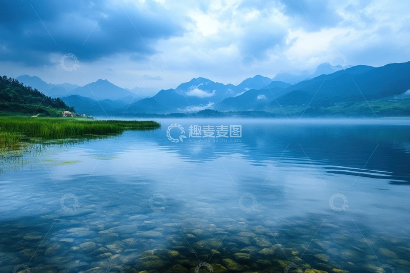 高清大图下载【趣麦麦图】湖泊雾气自然美景