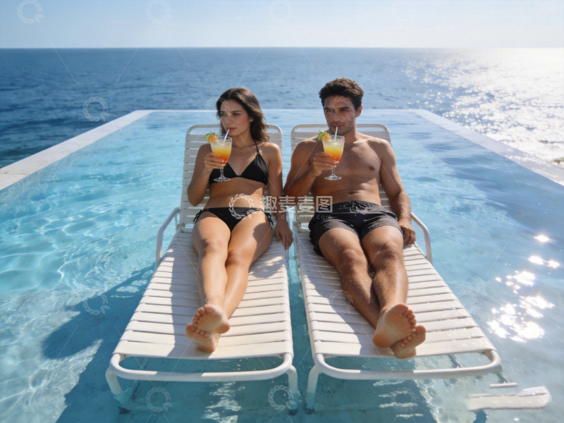 高清大图下载【趣麦麦图】海边度假悠闲时光