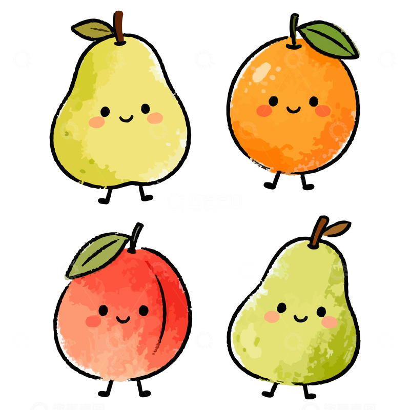 源文件下载【趣麦麦图】可爱卡通水果插画设计元素