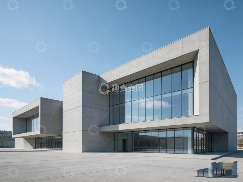 高清大图下载【趣麦麦图】现代建筑外观水泥墙面设计