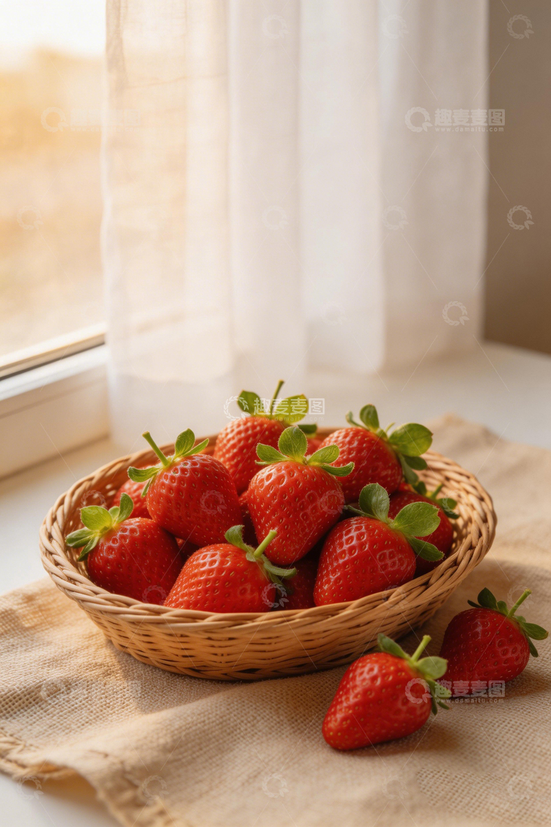 高清大图下载【趣麦麦图】田园风草莓静物摄影
