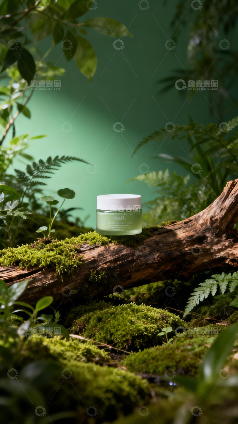 高清大图下载【趣麦麦图】森林风护肤品展示