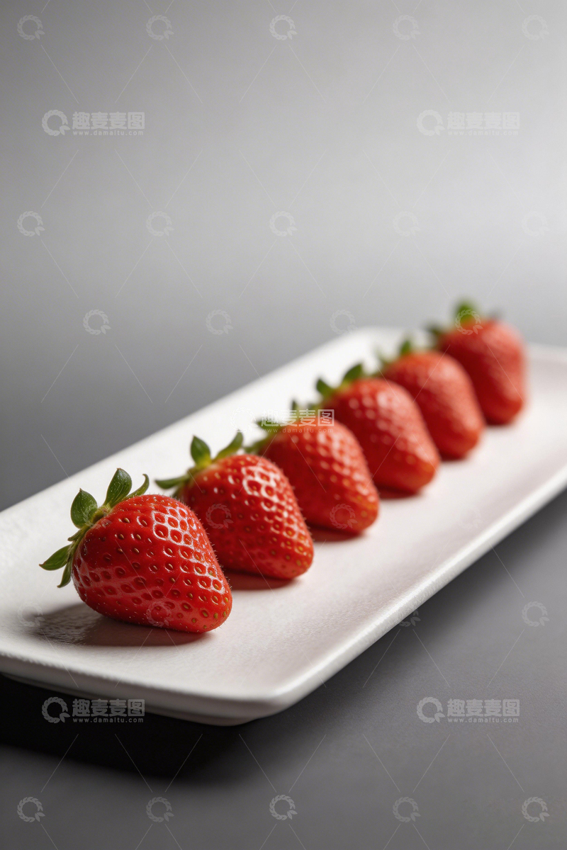 高清大图下载【趣麦麦图】简约草莓摆盘摄影