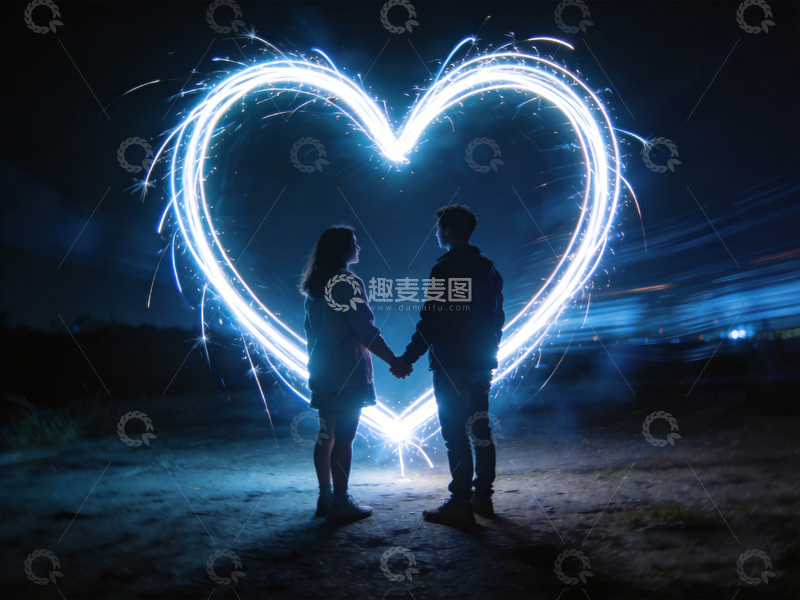高清大图下载【趣麦麦图】光影浪漫情侣烟火照