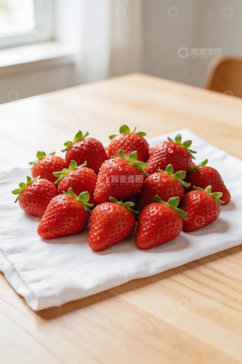 高清大图下载【趣麦麦图】清新草莓静物摄影