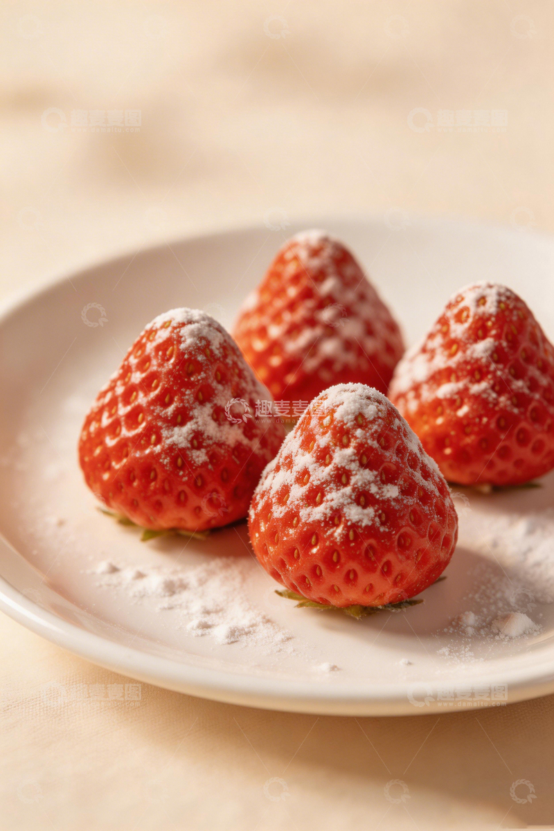 高清大图下载【趣麦麦图】糖粉草莓美食摄影