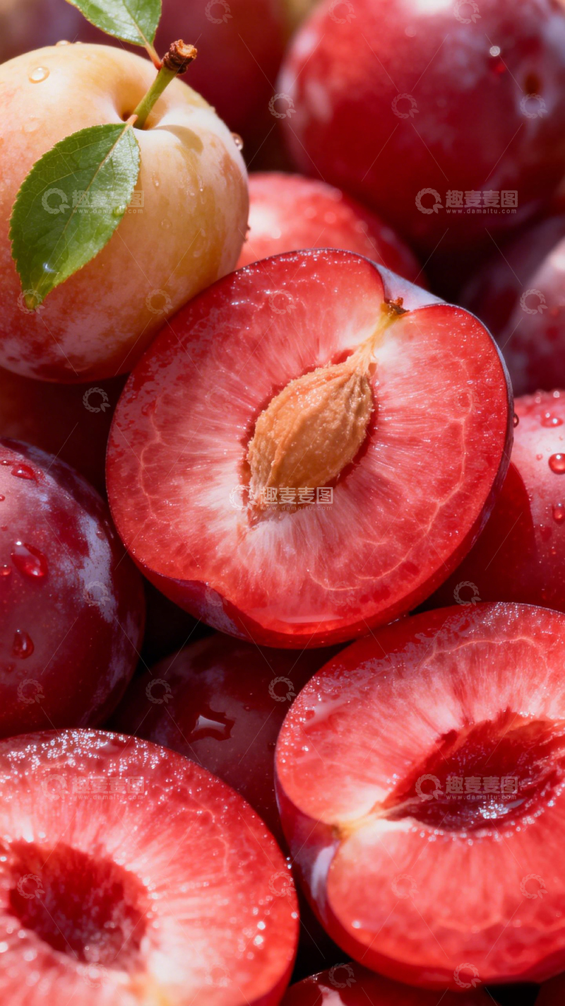 高清大图下载【趣麦麦图】新鲜李子特写摄影图片