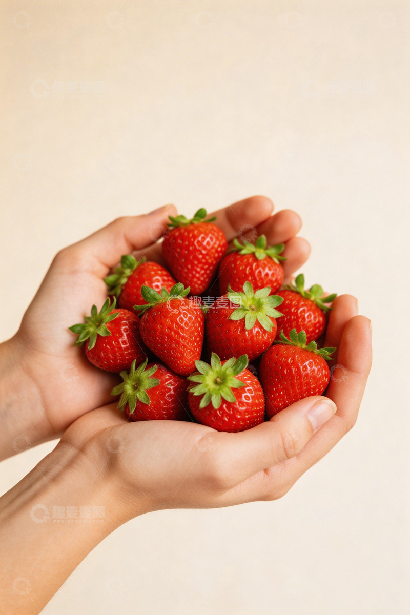 高清大图下载【趣麦麦图】双手捧草莓1