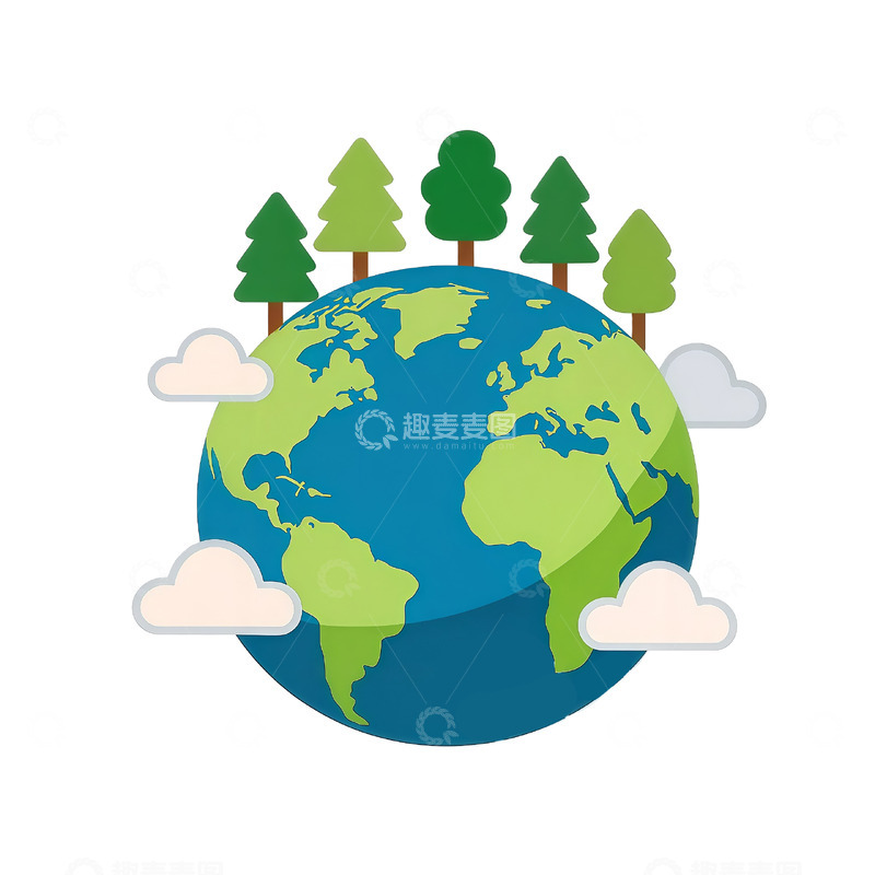 高清大图下载【趣麦麦图】绿色地球插图