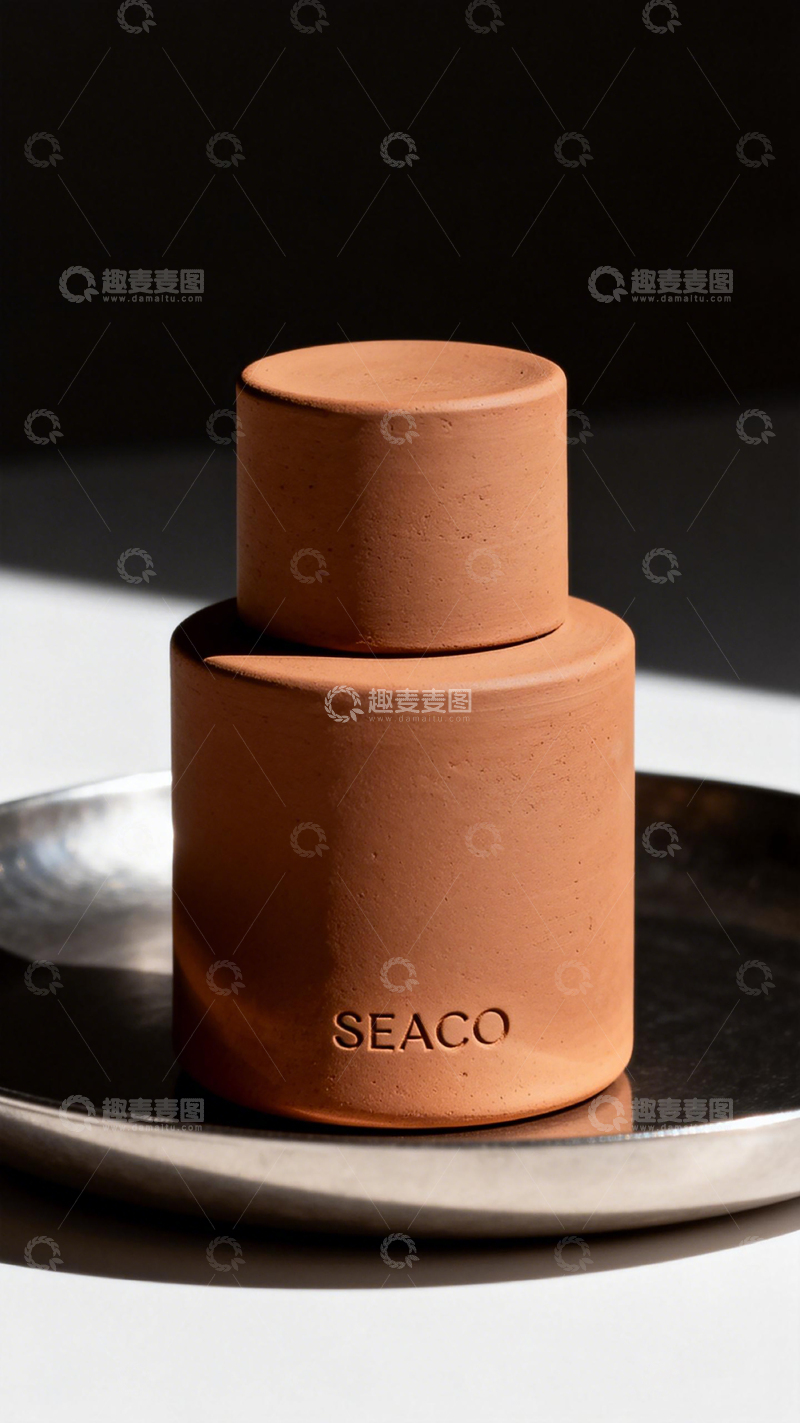 高清大图下载【趣麦麦图】陶瓷质感SEACO容器设计