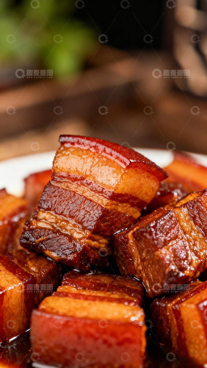 高清大图下载【趣麦麦图】红烧肉特写美食摄影