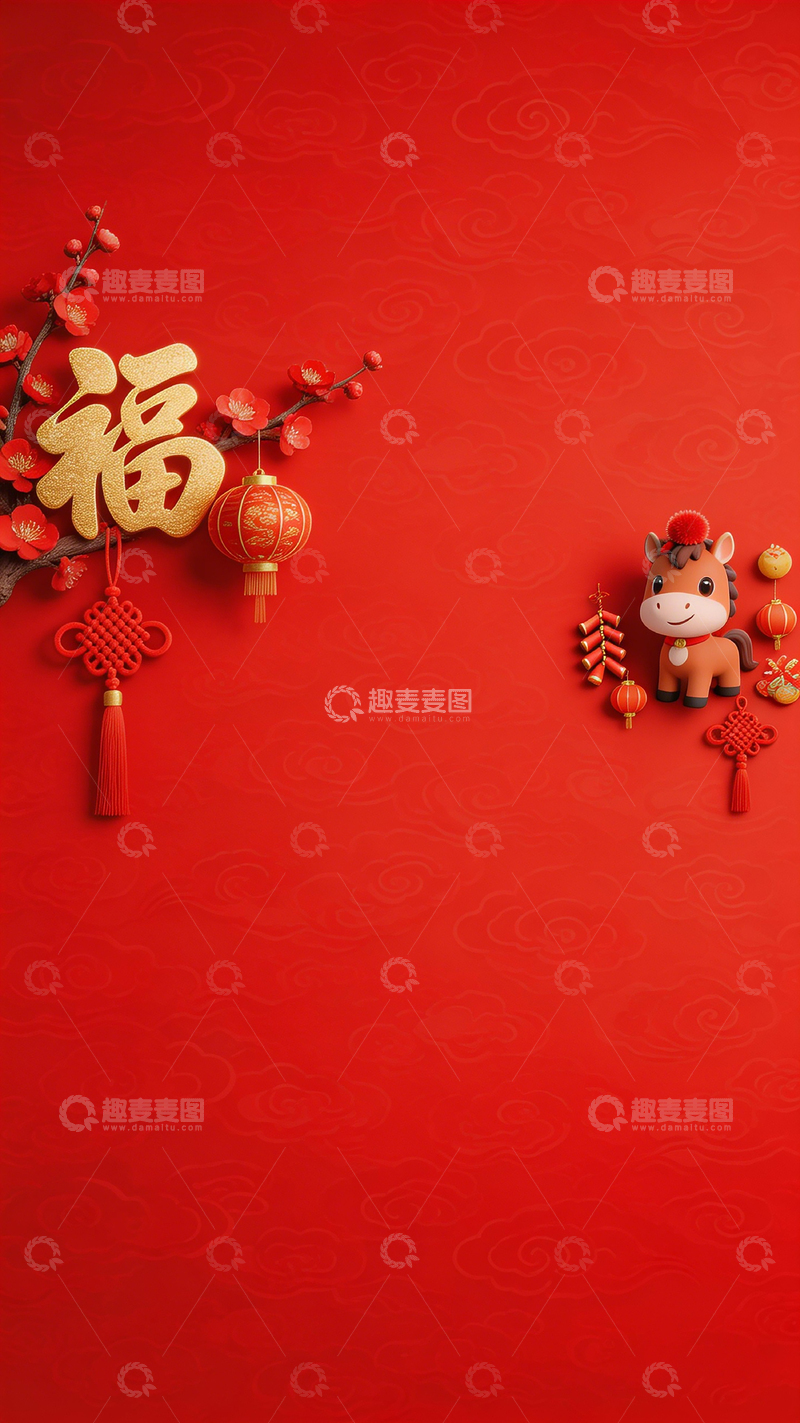 高清大图下载【趣麦麦图】春节喜庆装饰牛年元素设计
