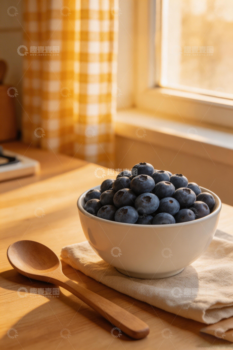 高清大图下载【趣麦麦图】温馨厨房蓝莓静物摄影