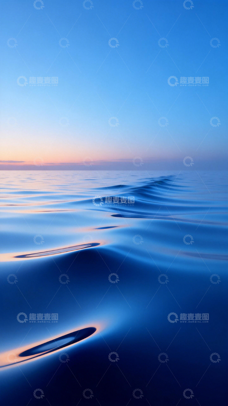 高清大图下载【趣麦麦图】海天一色静谧黄昏