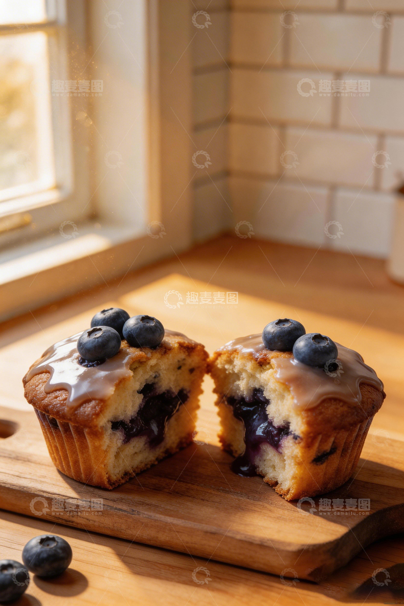 高清大图下载【趣麦麦图】温馨烘焙蓝莓蛋糕美食摄影