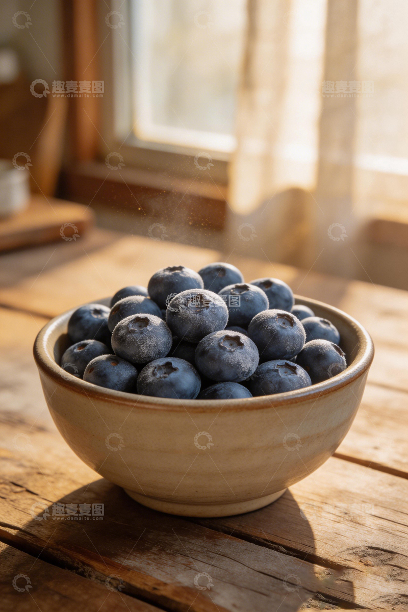 高清大图下载【趣麦麦图】阳光蓝莓静物摄影