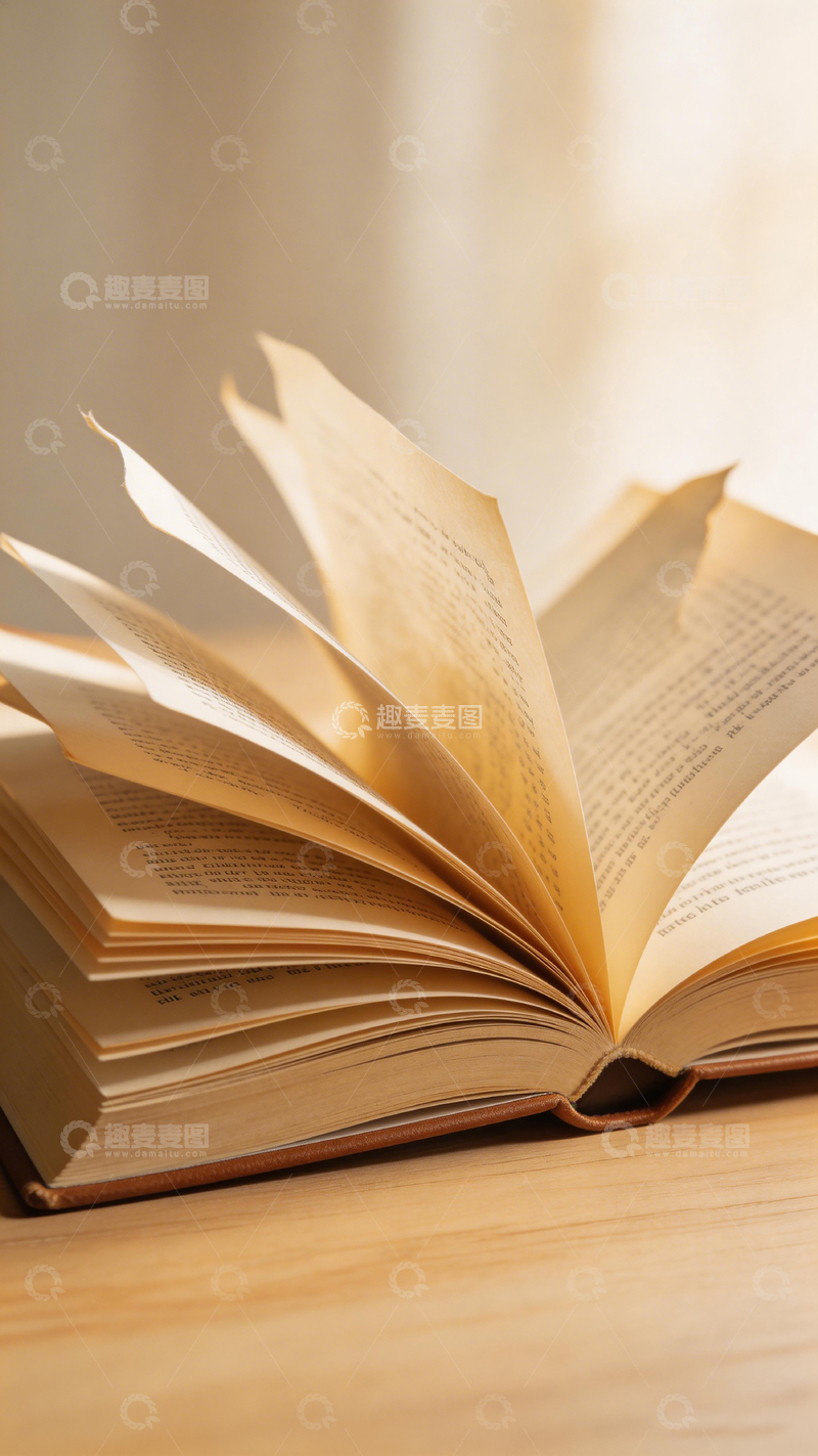 高清大图下载【趣麦麦图】暖光书香阅读时光