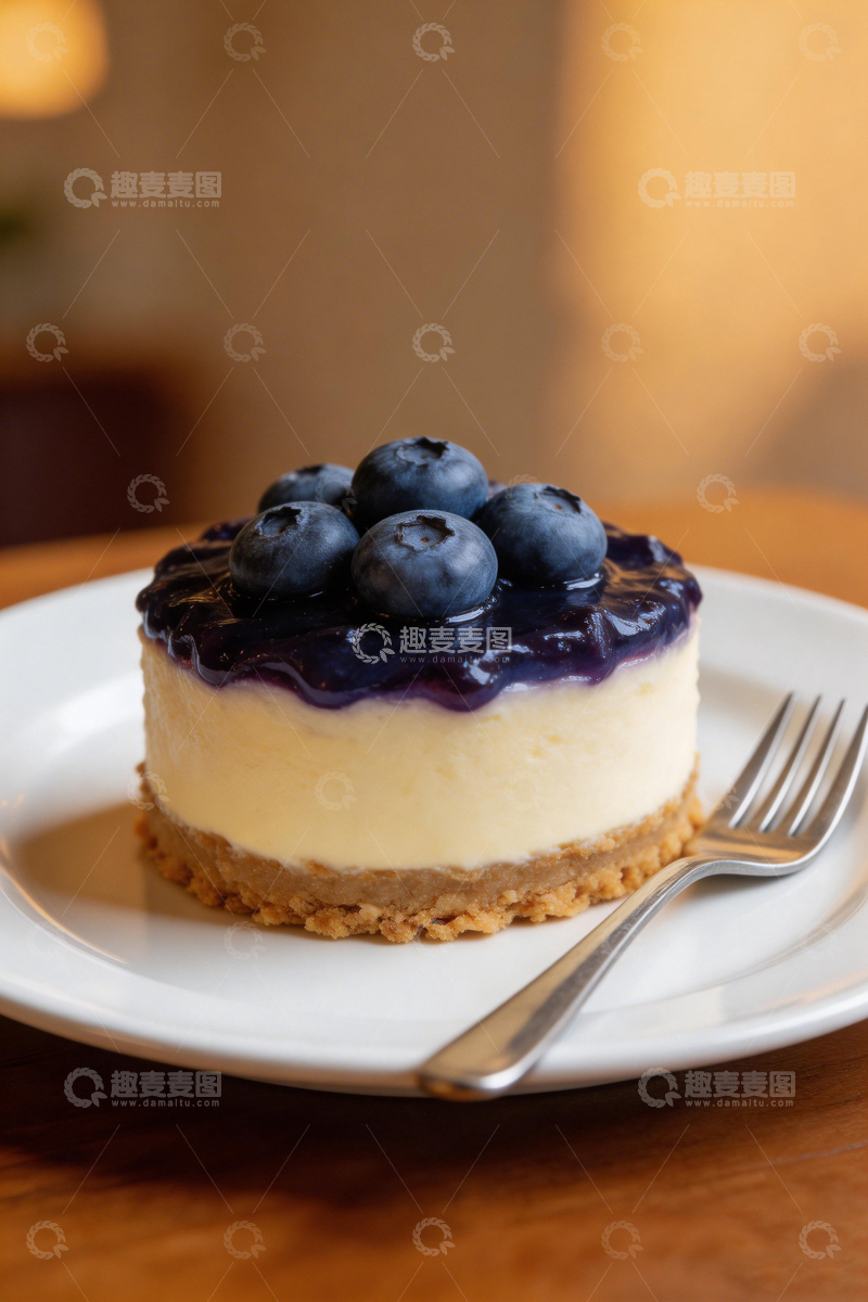 高清大图下载【趣麦麦图】蓝莓芝士蛋糕美食摄影