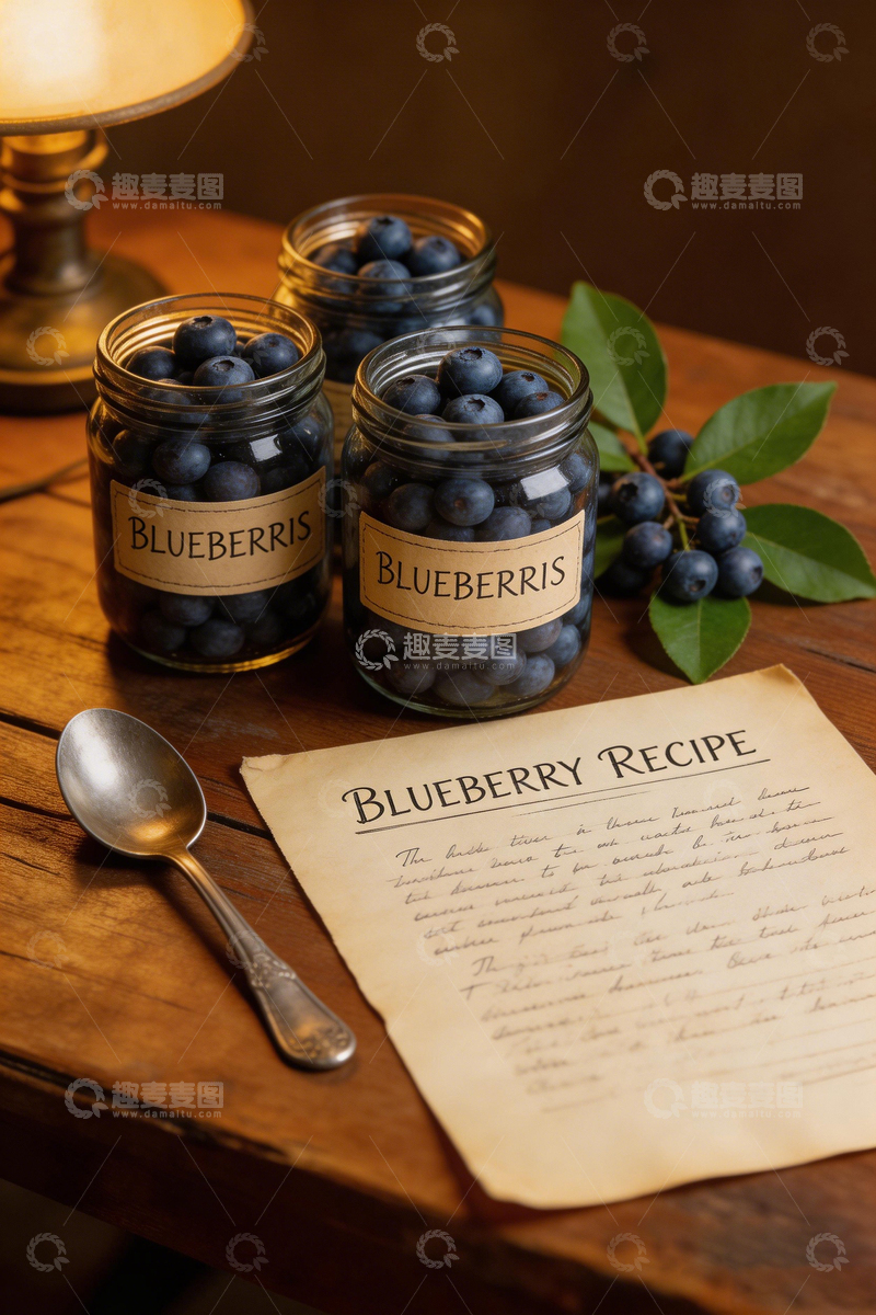 高清大图下载【趣麦麦图】复古风情蓝莓食谱摄影