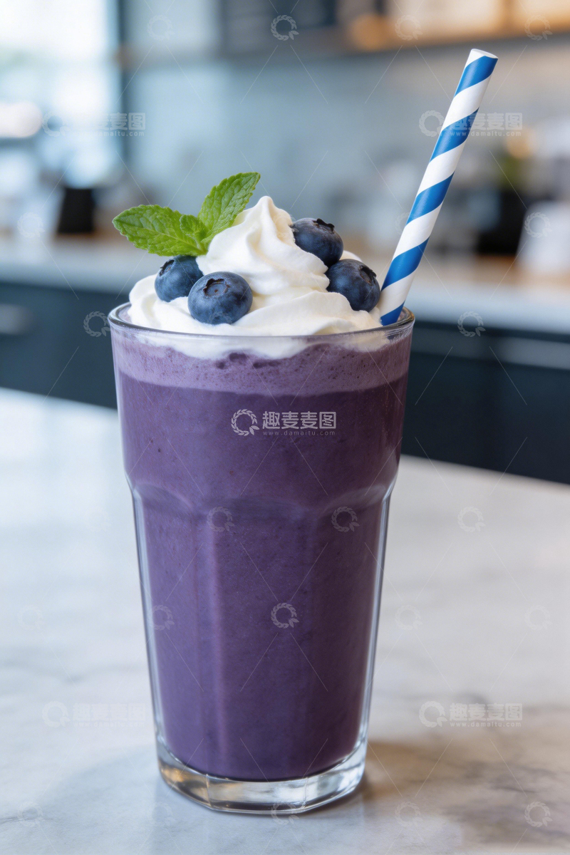 高清大图下载【趣麦麦图】紫莓奶昔饮品美食摄影
