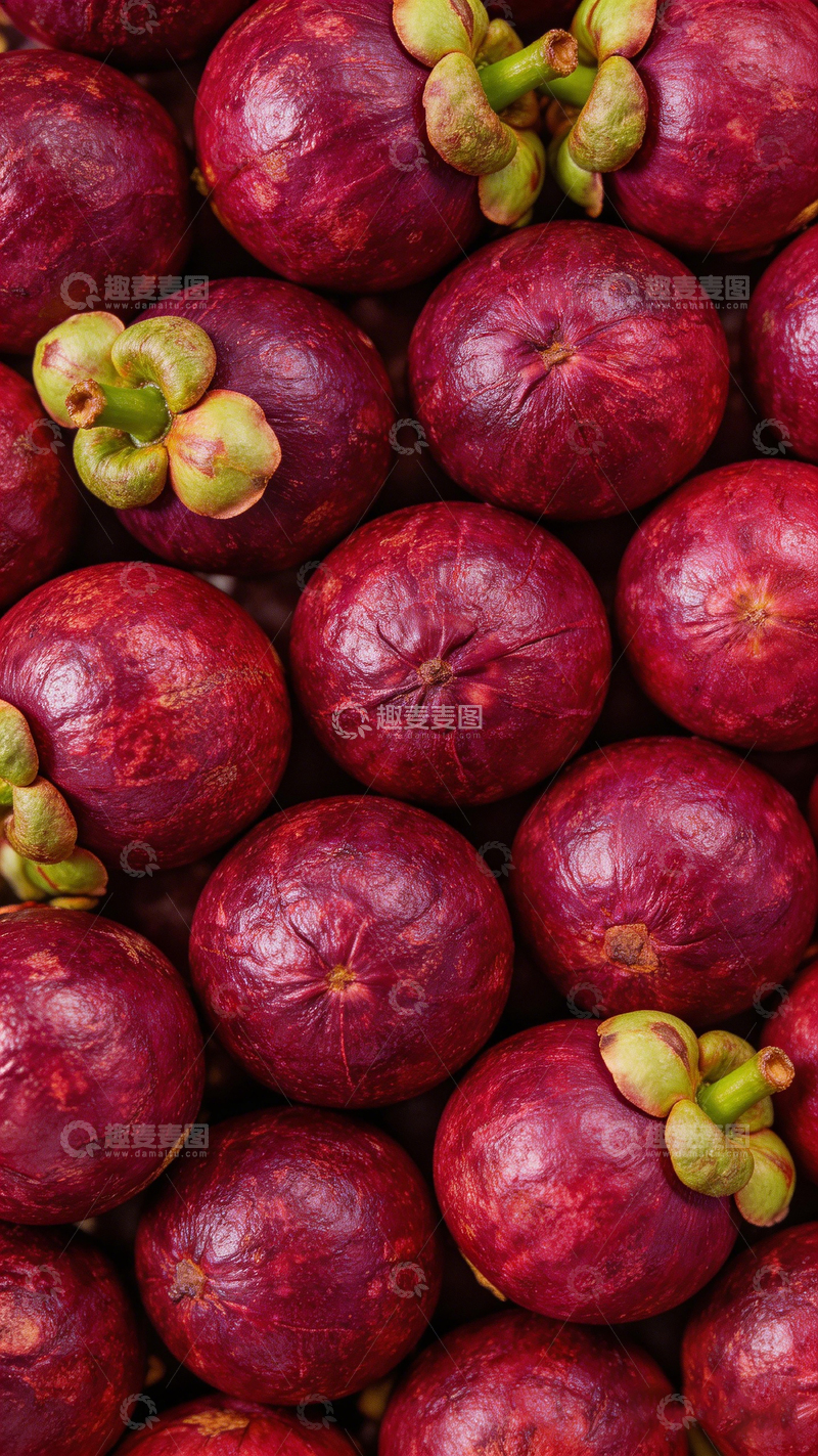 高清大图下载【趣麦麦图】鲜艳紫红色山竹果实摄影