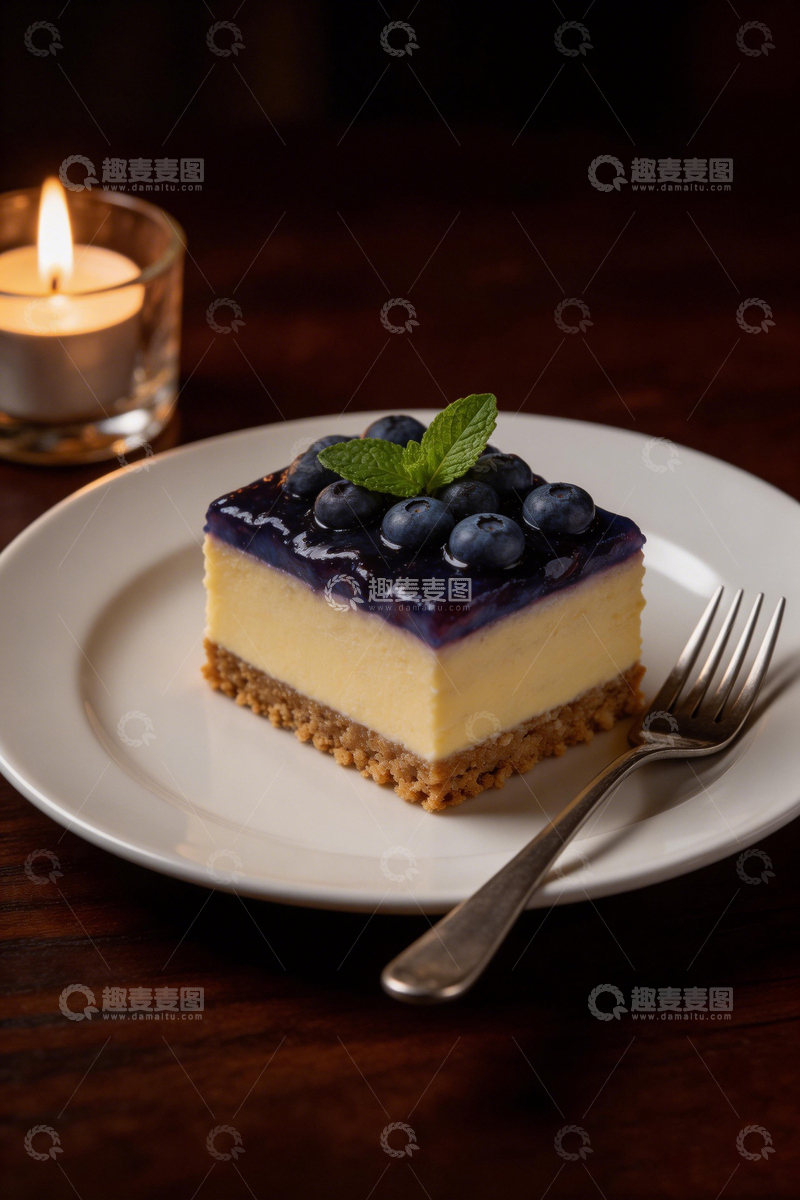 高清大图下载【趣麦麦图】精致蓝莓蛋糕美食摄影