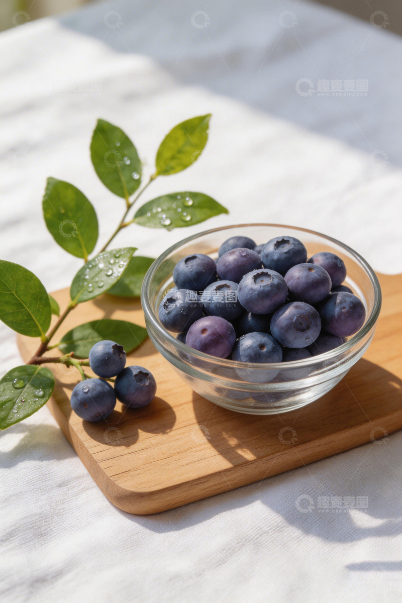 高清大图下载【趣麦麦图】清新蓝莓静物摄影