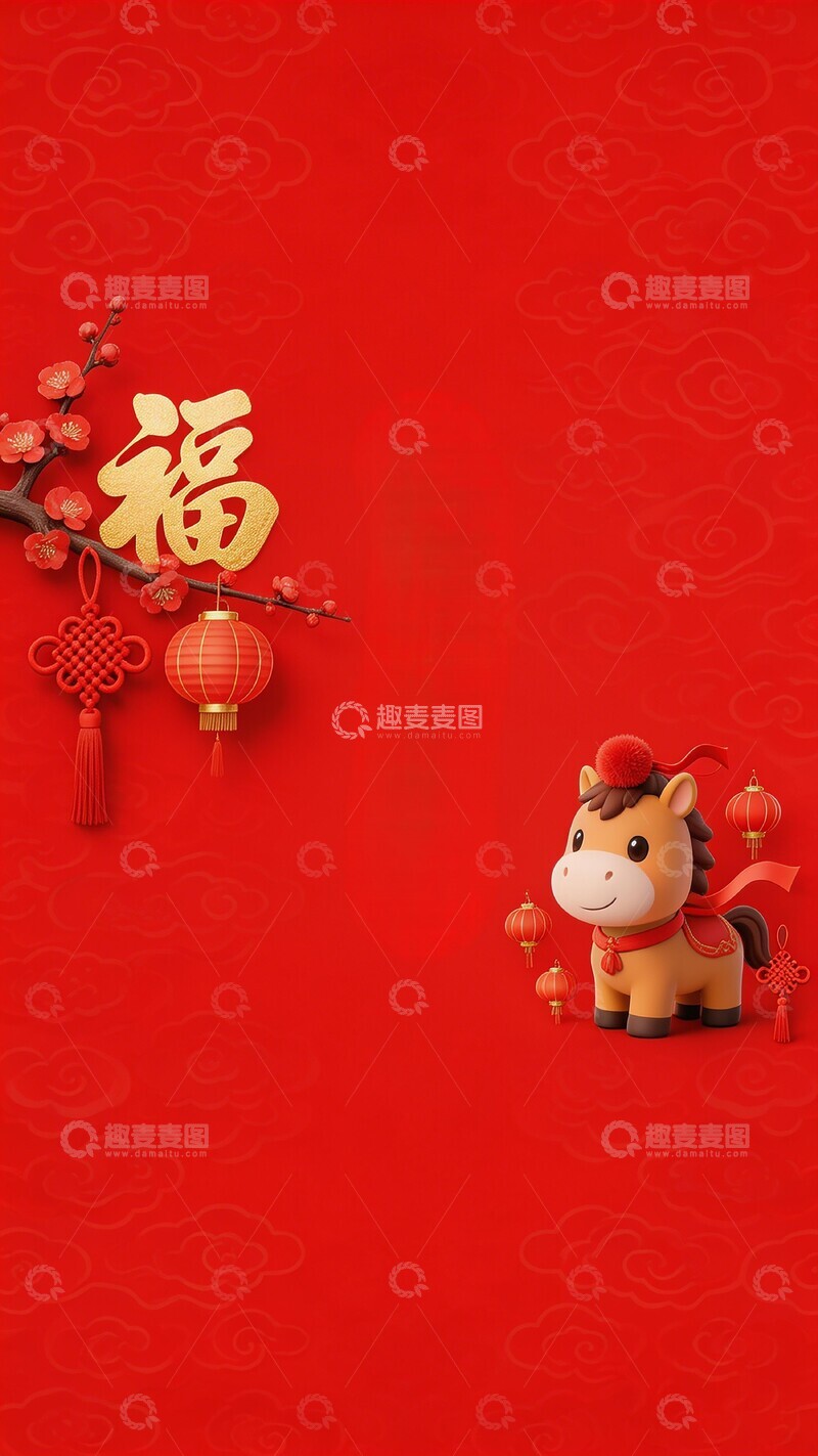 高清大图下载【趣麦麦图】春节喜庆牛年吉祥图案设计