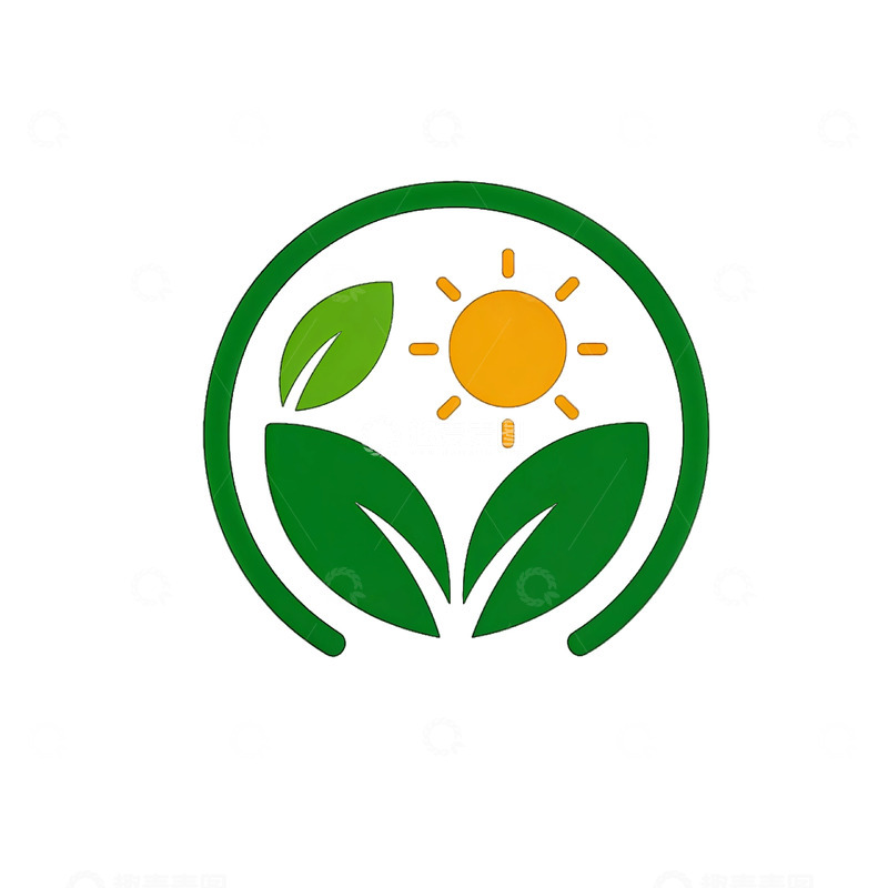 高清大图下载【趣麦麦图】绿色生态太阳植物标志