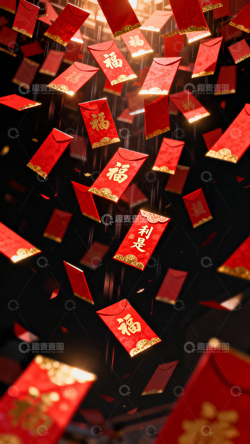 高清大图下载【趣麦麦图】春节喜庆红包装饰布置