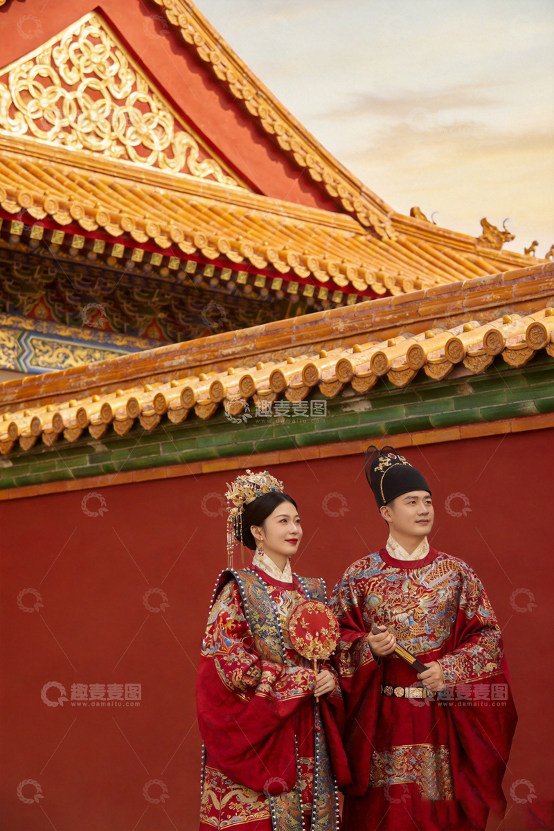 高清大图下载【趣麦麦图】故宫汉服婚纱写真