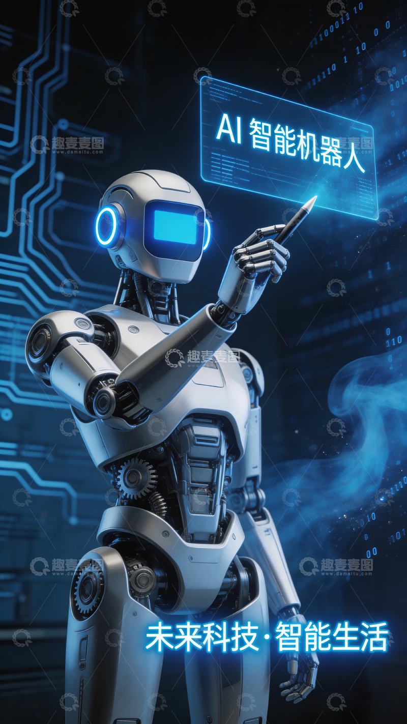 高清大图下载【趣麦麦图】AI智能机器人未来科技