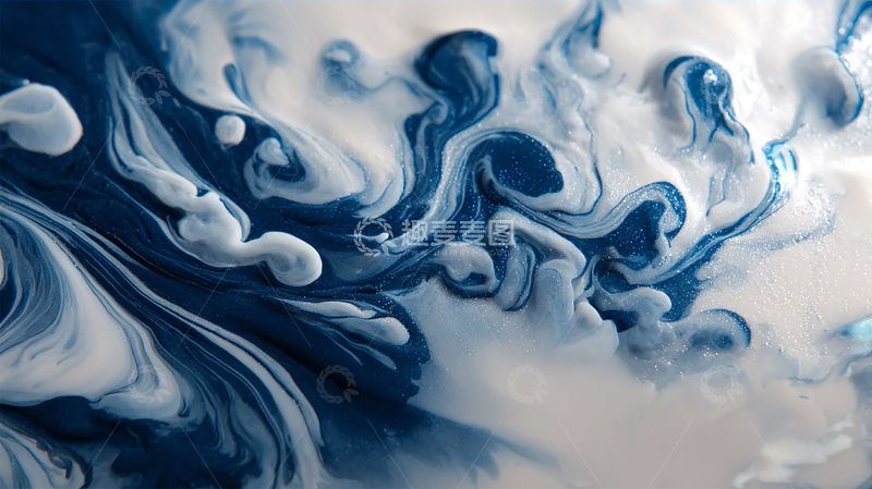 高清大图下载【趣麦麦图】蓝白交织的梦幻漩涡