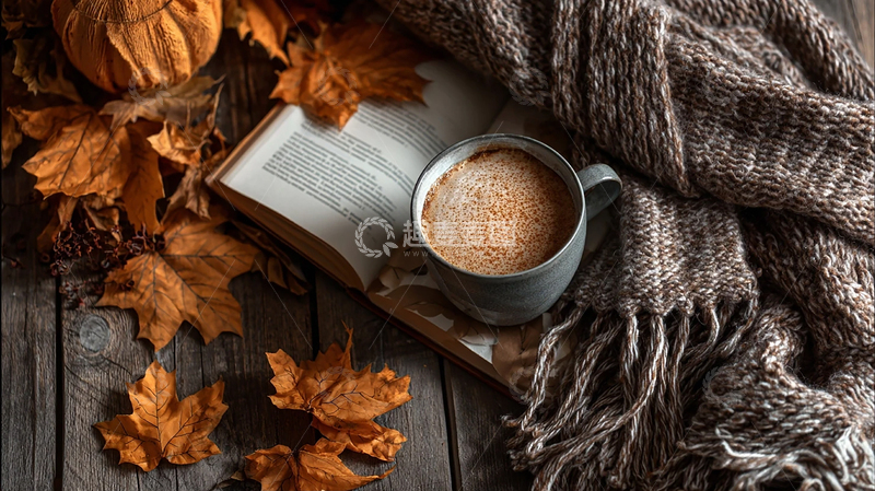 高清大图下载【趣麦麦图】秋日温馨时光的咖啡香