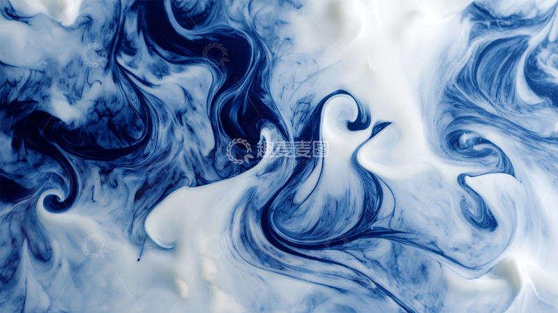 高清大图下载【趣麦麦图】蓝白交响的液态梦境
