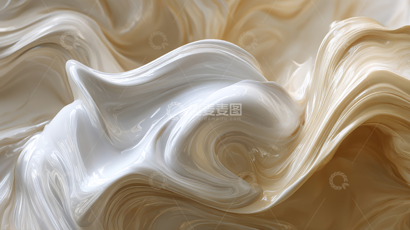 高清大图下载【趣麦麦图】流动的乳白色奇幻梦境