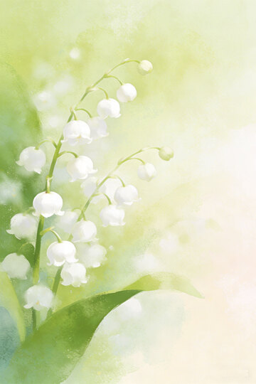 水彩风铃兰花卉插画