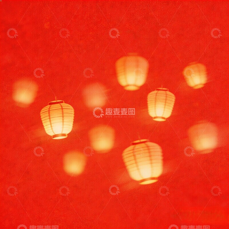 高清大图下载【趣麦麦图】红色灯笼节日喜庆背景