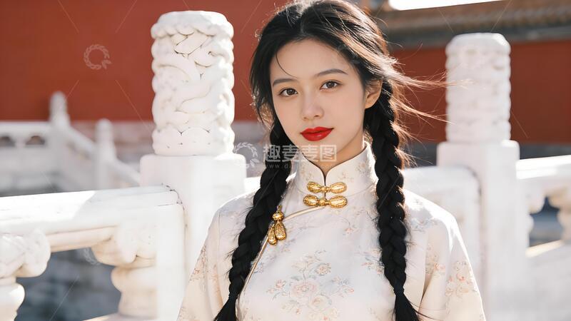 高清大图下载【趣麦麦图】古典旗袍美女故宫写真