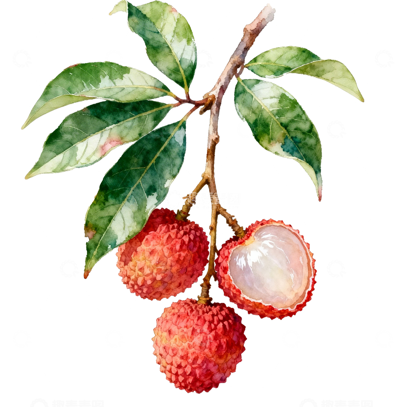 源文件下载【趣麦麦图】手绘风格一串荔枝1