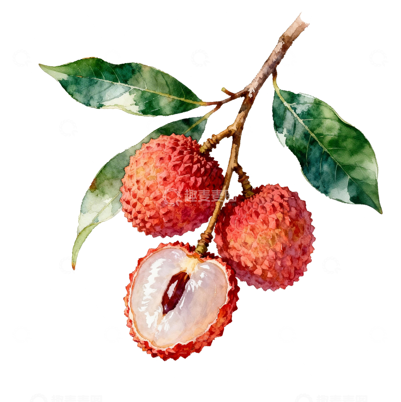 源文件下载【趣麦麦图】手绘风格一串荔枝3