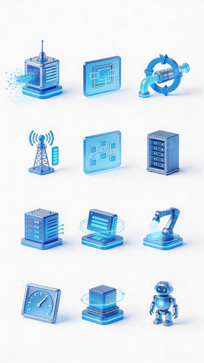 高清大图下载【趣麦麦图】科技风图标设计元素集