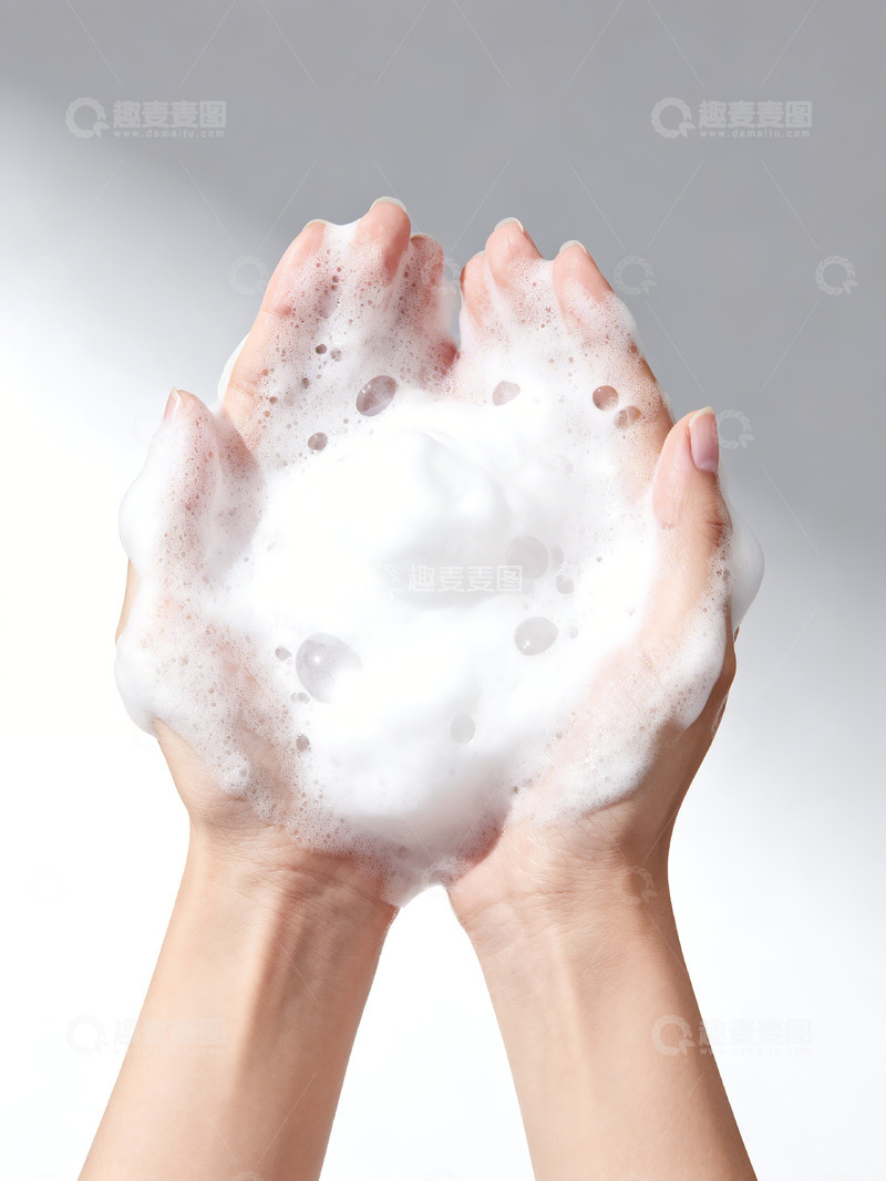 高清大图下载【趣麦麦图】双手不满绵密的泡沫1