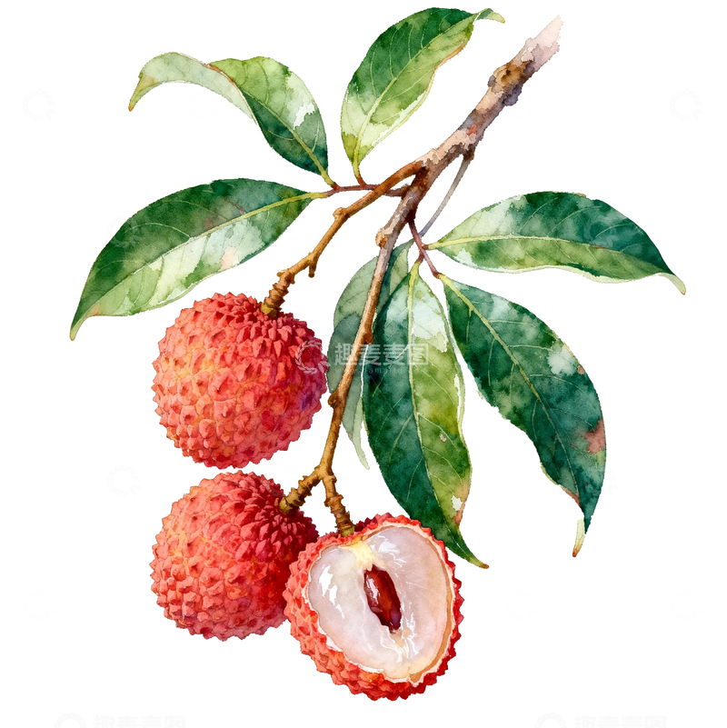 源文件下载【趣麦麦图】手绘风格一串荔枝2