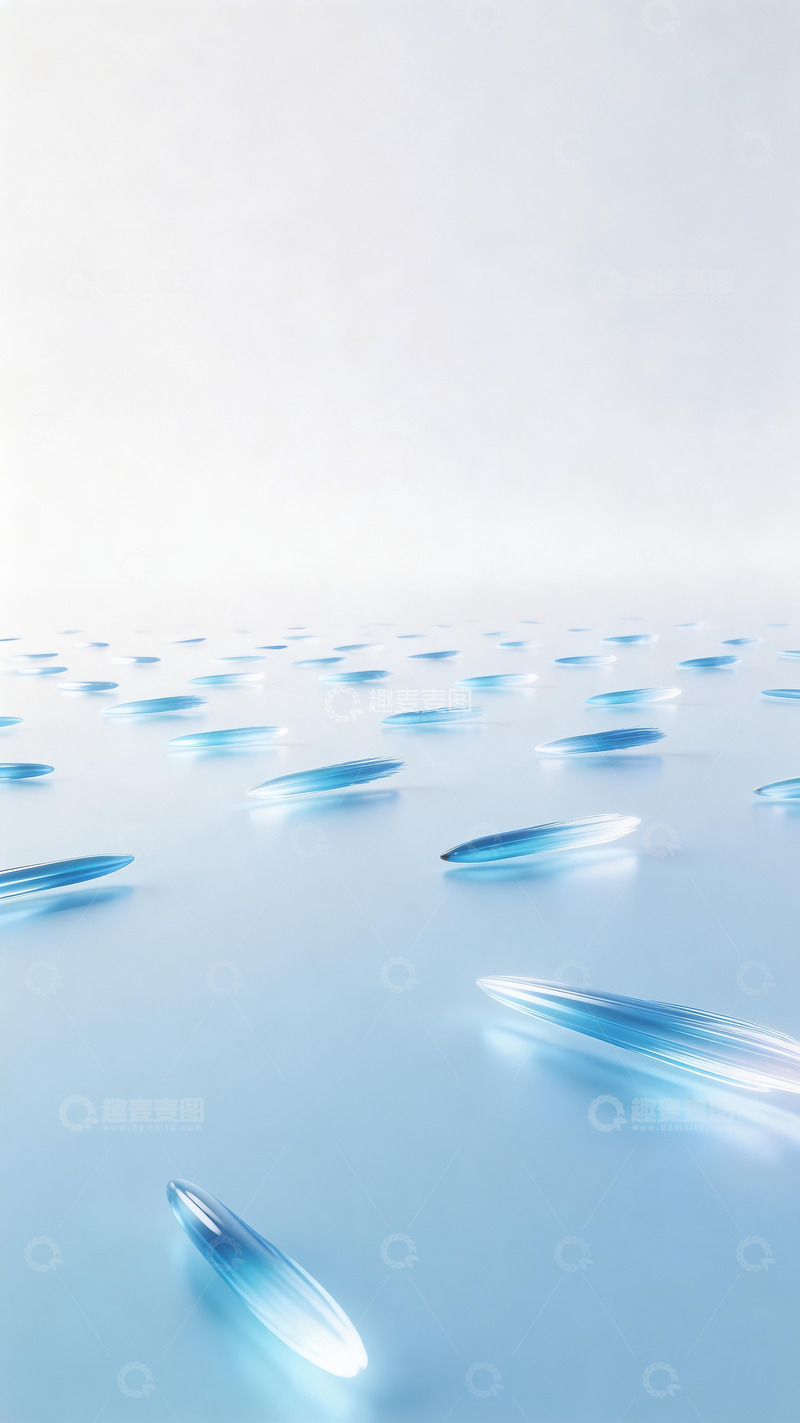 高清大图下载【趣麦麦图】流畅蓝白色渐变空间感背景2