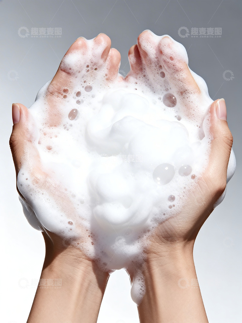 高清大图下载【趣麦麦图】双手不满绵密的泡沫4
