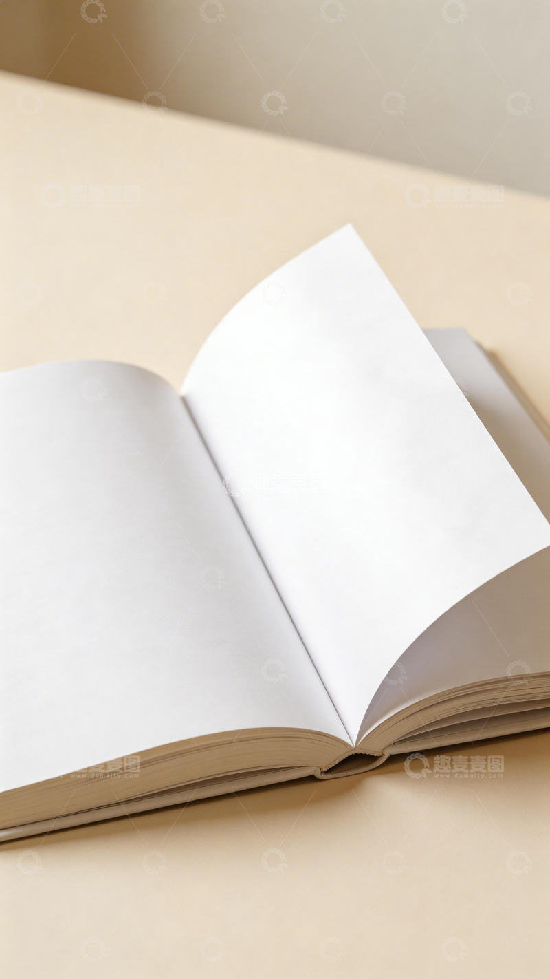 高清大图下载【趣麦麦图】简约书本打开特写