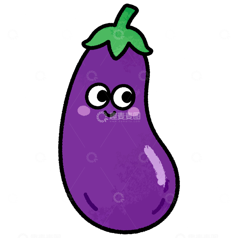源文件下载【趣麦麦图】卡通可爱茄子形象插画设计素材